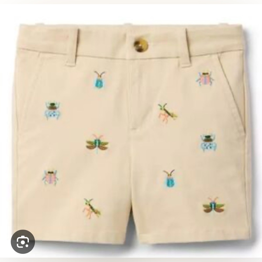 Janie and Jack Embroidered Twill Bug Shorts NWT